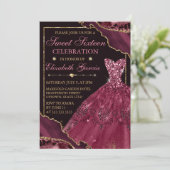 バーガンディウォーターカラードレス&アゲートスイート16 招待状 (スタンド正面)