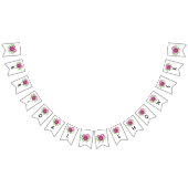 バーガンディウォーターカラープオーニーブライダルシャワー バンティングフラッグ (全)