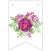 バーガンディウォーターカラープオーニーブライダルシャワー バンティングフラッグ (第1の旗)