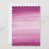 バーガンディウォーターカラープオーニーブライダルシャワー 招待状 (裏面)