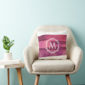 バーガンディウォーターカラー&リースモノグラム クッション (椅子)