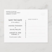 バーガンディウッドレースひまわりウェディングデートを保存 案内ポストカード (裏面)