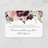 バーガンディエレガントフローラほこりっぽいピンク結婚色の葉 名刺 (正面)