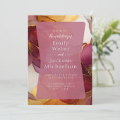 バーガンディオレンジジュエリートーンアルコールインクズ結婚ーズ 招待状 (スタンド正面)