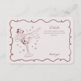 バーガンディカクテルと女性のカーボーイロデオ詳細インサート エンクロージャーカード