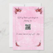 バーガンディカラーを基調としたピンクのテーマ 招待状 (裏面)