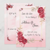 バーガンディカラーテーマ 招待状 (正面/裏面)