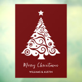 バーガンディクリスマスツリーの店舗窓用装飾 ウィンドウサイン (シート3)