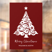 バーガンディクリスマスツリー店舗窓装飾 ウィンドウサイン (シート2)