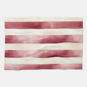 バーガンディクリーストライプム キッチンタオル (横)