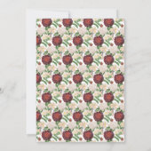 バーガンディクリームバラフローラ赤ちゃんシャワー招待 (裏面)