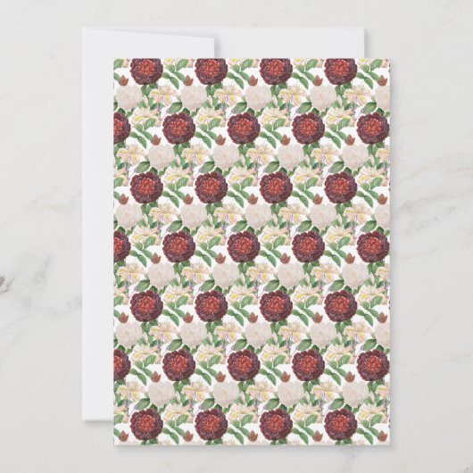 バーガンディクリームバラフローラ赤ちゃんシャワー招待 (裏面)