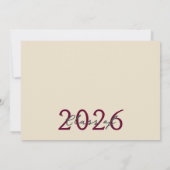 バーガンディクリームフォトフィルムストリップ卒業コラージュ 招待状 (裏面)