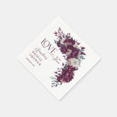 バーガンディクリームフラワーズラブ開花ブライダルシャワー スタンダードカクテルナプキン (角)