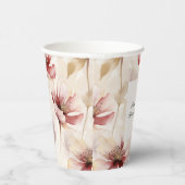 バーガンディクリームフラワーブライダルシャワー 紙コップ (右)
