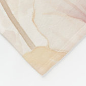 バーガンディクリームラベンダーフローラブライダルシャワー フリースブランケット (角)