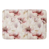 バーガンディクリームラベンダーフローラル ブライダルシャワー バスマット (正面)