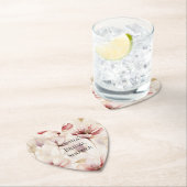 バーガンディクリームラベンダーフローラル ブライダルシャワー ペーパーコースター (インサイチュ)