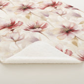 バーガンディクリームラベンダーフローラ シェルパブランケット (3/4)