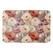 バーガンディクリーム 春の花 ブライダルシャワー バスマット (正面)