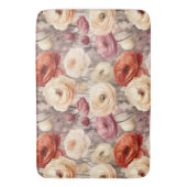 バーガンディクリーム 春の花 ブライダルシャワー バスマット (正面縦)