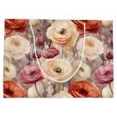 バーガンディクリーム 春の花 ブライダルシャワー ラージペーパーバッグ (裏面)