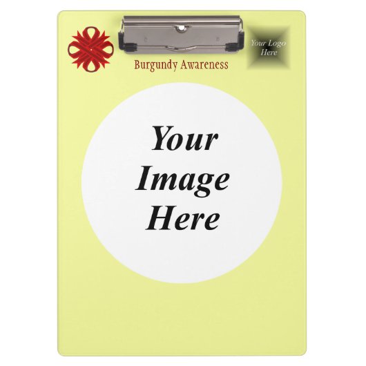 バーガンディクローバーリボンテンプレートbyケネス・ヨンチッチ クリップボード (正面)