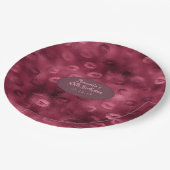 バーガンディグラムフォイルグリッターリップ ペーパープレート (アングル)
