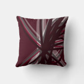 バーガンディグレー&ホワイトクライスクロスリボンデザイン クッション (裏面)