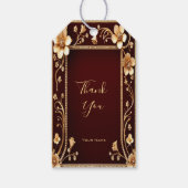 バーガンディゴールデンフラワーギフトラベル ギフトタグ (裏面)