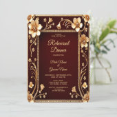 バーガンディゴールデンフラワーリハーサルディナー 招待状 (スタンド正面)