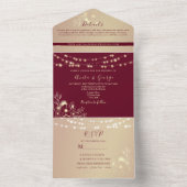 バーガンディゴールドのオールインワン結婚式招待状 オールインワン招待状 (内側)