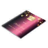 バーガンディゴールドの星がおしゃれなビジネスロゴ ノートブック (左側)