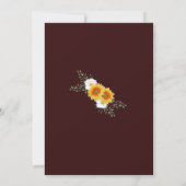 バーガンディゴールドの花柄の新築祝いパーティー招待状 案内状 (裏面)