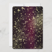 バーガンディゴールドスパークリングライト グラマラスエンゲージメント 招待状 (裏面)