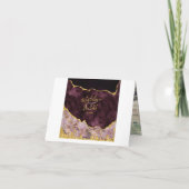 バーガンディゴールドホイルアゲート大理石感謝フォト サンキューカード (裏面)