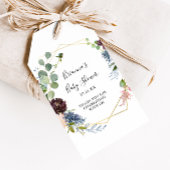 バーガンディゴールド幾何学ベイビーシャワー ギフトタグ