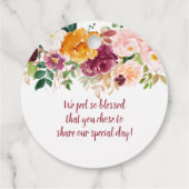 バーガンディサフロンマウブピンク水彩フローラ フェイバータグ (裏面)