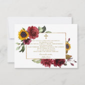 バーガンディサンフラワーグラシアスコンオルギオンバウティゾ サンキューカード (正面)