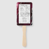 バーガンディシルバーアガテマーブル結婚式 プログラム ハンドファン (裏面)