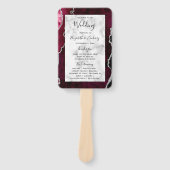 バーガンディシルバーアガテマーブル結婚式 プログラム ハンドファン (正面)