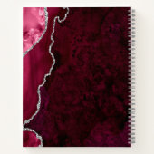 バーガンディシルバーアゲート ネイビーブルー ウェディングゲスト ノートブック (裏面)