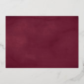 バーガンディシルバーバタフライドレスキンセアニェラ 箔招待状 (裏面)