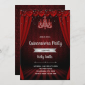 バーガンディシルバー仮装キンセアニェラ招待状 招待状 (正面/裏面)