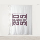 バーガンディシルバー卒業クラス スポーツ タイポグラフィ タペストリー (正面)