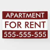 バーガンディシンプルホワイトAPARTMENTマンション賃貸 横断幕 (横)