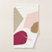 バーガンディスポット、抽象芸術幾何デザイン バスタオルセット (ハンドタオル)