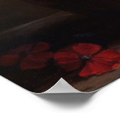 バーガンディゼラニウムフラワーズアートプリントポスター ポスター (角)