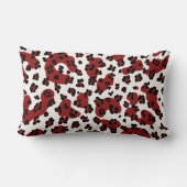 バーガンディダブルスケールレオパードプリント装飾用クッション ランバークッション (裏面)