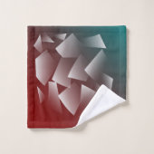 バーガンディティール（緑がかった色）の白骨折 バスタオルセット (ウォッシュタオル)